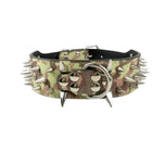 Black Spiked Leather Dog Collar For Large Breeds-0