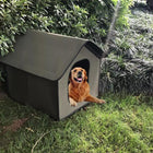 Waterproof Foldable Dog Shelter in Grey, removable inner pad