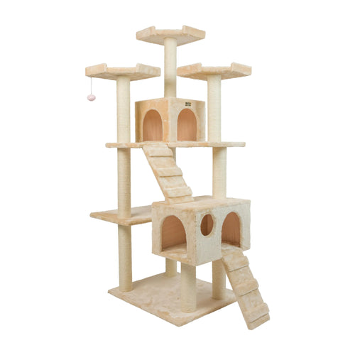 Armarkat 74" Real Wood Multi-Level Cat Tree with Condos & Sisal Scratching Posts — Furniture Cat Trees | Paws N Shades