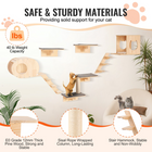 Wall Mounted Cat Shelves in Natural, 7-piece set