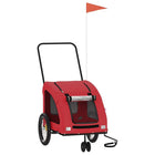 Bike Trailer Red Oxford Fabric and Iron for Dogs – Durable Build