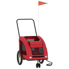 Bike Trailer Red Oxford Fabric and Iron for Dogs – Durable Build