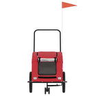 Bike Trailer Red Oxford Fabric and Iron for Dogs – Durable Build