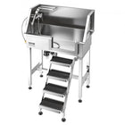 Professional 34" Stainless Steel Pet Grooming Tub with Walk-In Stairs (view 8)