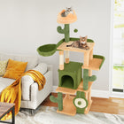 63 Inch Cactus Cat Tree – Sisal Scratching Posts & Board – Green