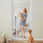 59" Extra Tall Pet Gate Heavy-Duty Metal Gate for Cats