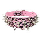Black Spiked Leather Dog Collar For Large Breeds-11